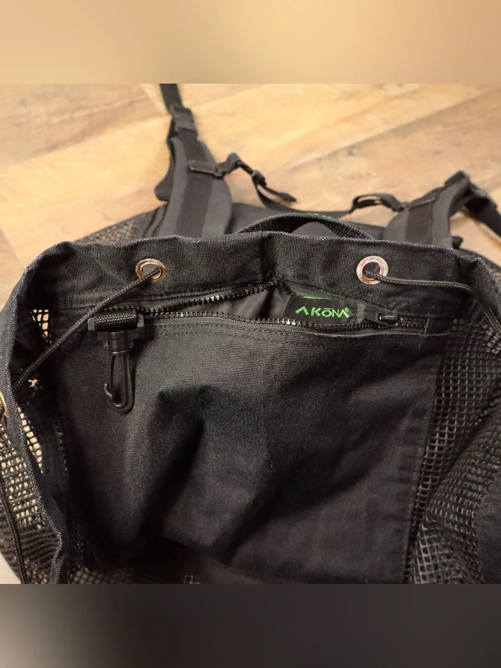 AKONA Adventure Gear Mesh Scuba Diving Backpack Bag Black AKB 232 Snorkel Duffle
